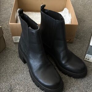 Women's Black Leather Ankle Boots